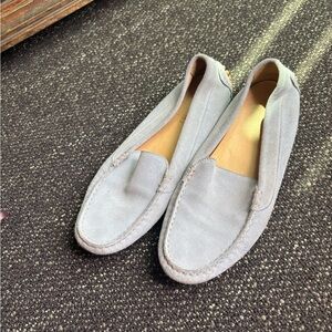 M.Gemi Suede Leather Women’s Baby Blue Loafers size 8 Italian